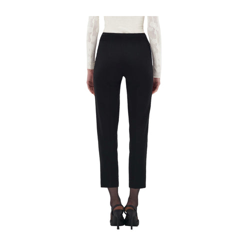 Blugirl by Blumarine Pantaloni Pantalone Donna a vita alta in cady Nero - Francavilla Moda